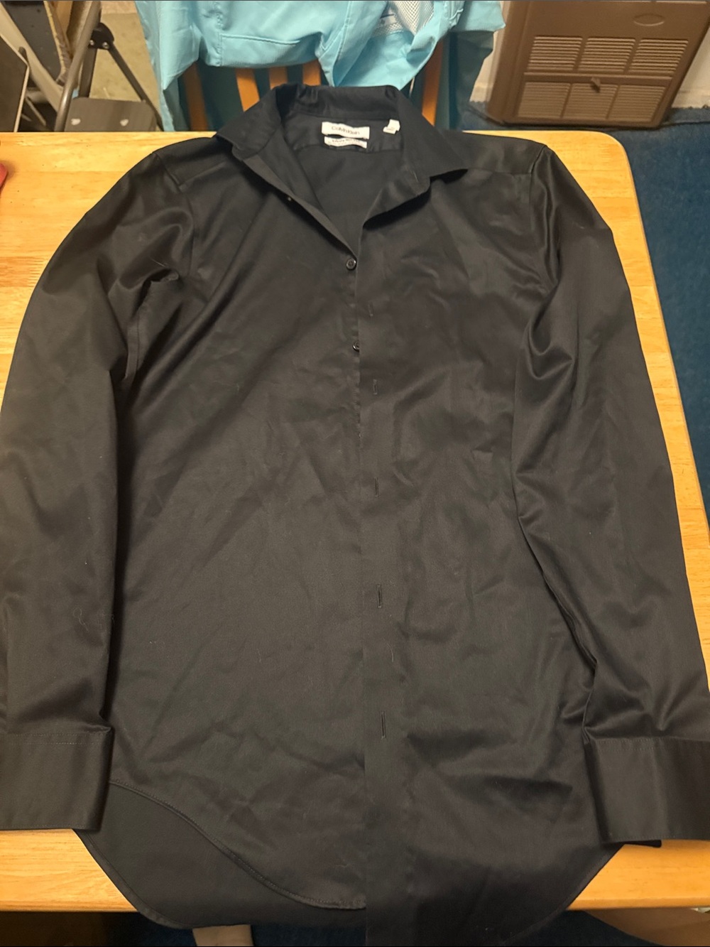 Calvin Klein Infinite Non-Iron Slim Fit Dress Shirt – Black – 14½ x 32/33
